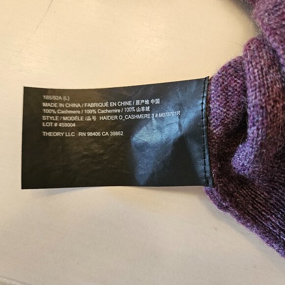 Theory Purple Cashmere Crewneck Sweater - Size Large - Picture 7 of 7